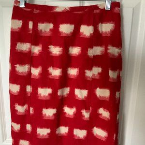 Anthropologie | Corey Lynn Calter Red and White Ackee Skirt, Size 6